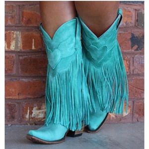 Junk Gypsy Dreamer Turquoise Fringe Boots 8.5